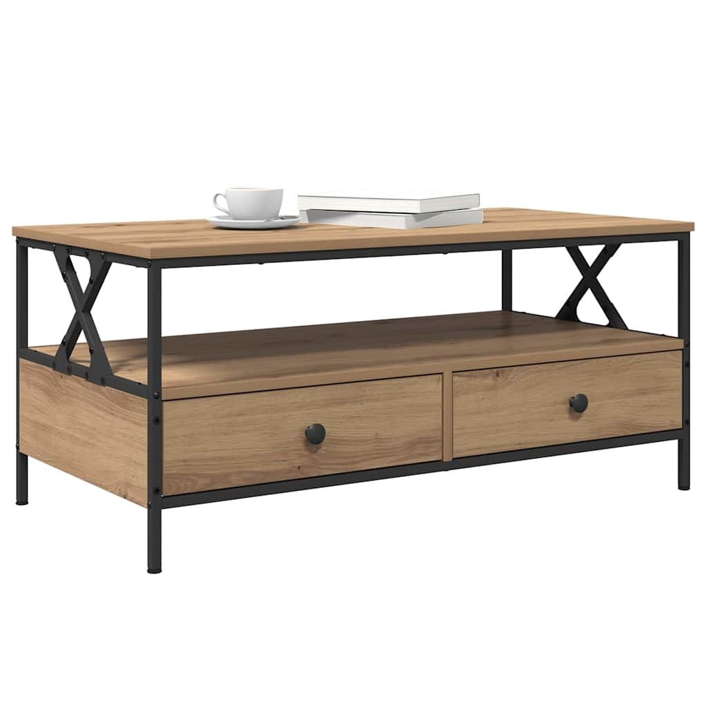 vidaXL Salontafel artisanaal eikenkleurig 100 x 51 x 45 cm