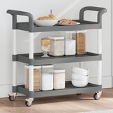 vidaXL Trolley 3-laags 77x34x72 cm aluminium grijs