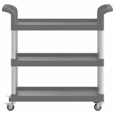 vidaXL Trolley 3-laags 77x34x72 cm aluminium grijs