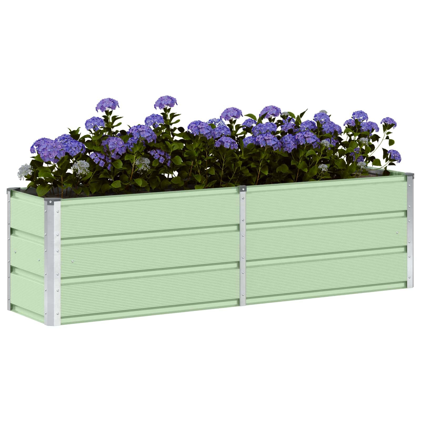 vidaXL Plantenbak Groen 160 x 40 x 45 cm Staal