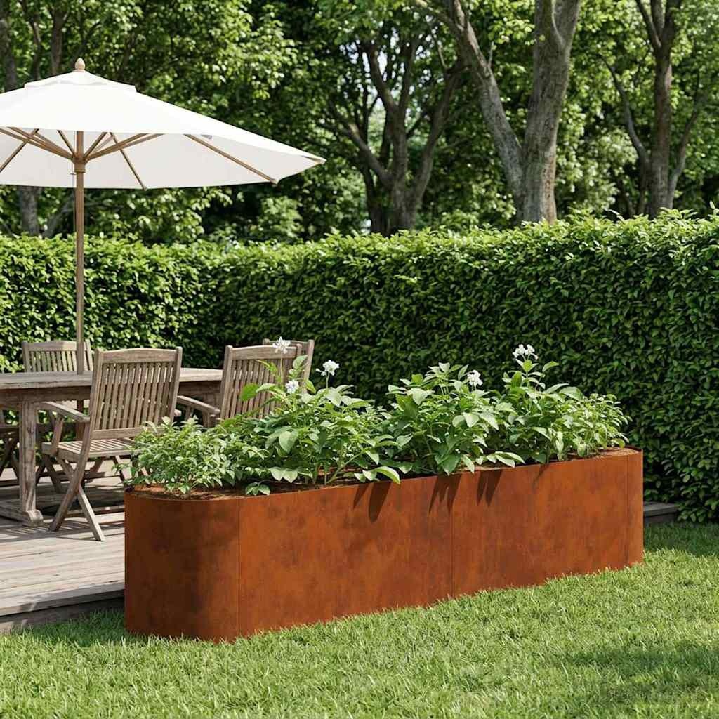 vidaXL Verhoogd Tuinbed weervast staal 200 x 40 x 40 cm