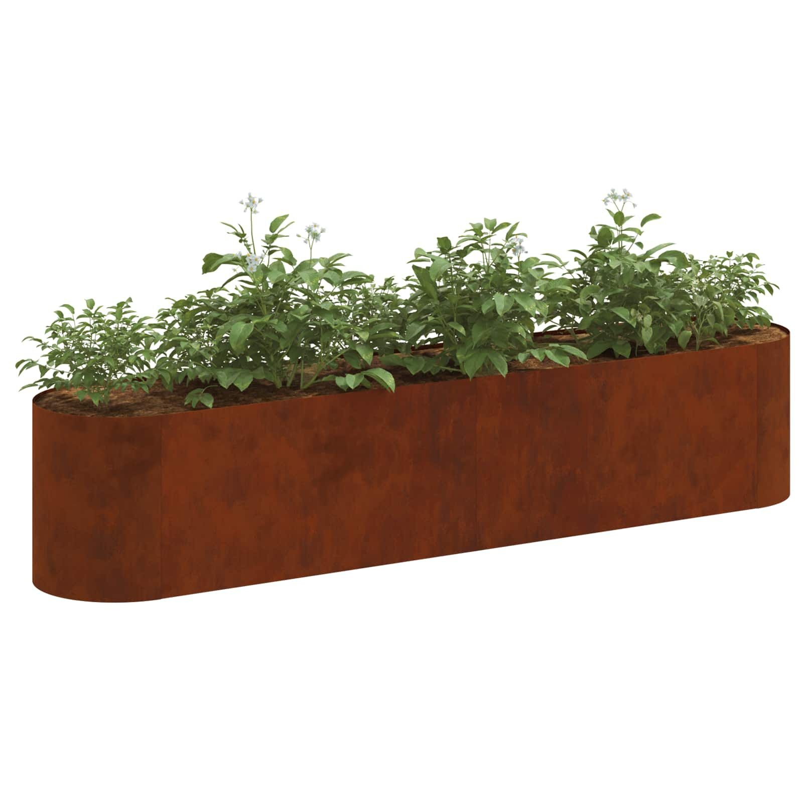 vidaXL Verhoogd Tuinbed weervast staal 200 x 40 x 40 cm
