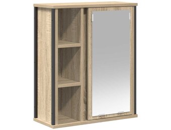 vidaXL Badkamerwandkast met spiegel 50x21x60 cm sonoma eikenkleurig