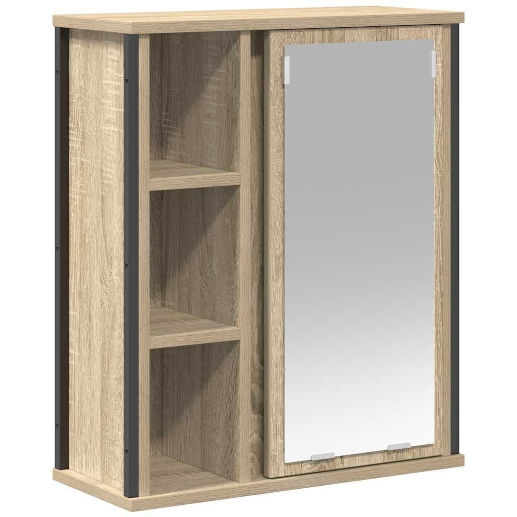 vidaXL Badkamerwandkast met spiegel 50x21x60 cm sonoma eikenkleurig