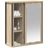 vidaXL Badkamerwandkast met spiegel 50x21x60 cm sonoma eikenkleurig