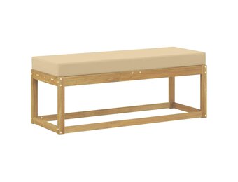 vidaXL Buitenstoolbank Massief Acaciahout Whitewash en beige