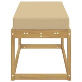 vidaXL Buitenstoolbank Massief Acaciahout Whitewash en beige