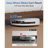 ECOVACS DEEBOT T50 OMNI Gen3-robotstofzuiger en -dweil, 25.000 Pa, ZeroTangle 2.0, AIVI 3D 2.0, alles-in-één OMNI-station, dweil voor 75°C-water, ultradun - 81 mm, Wit