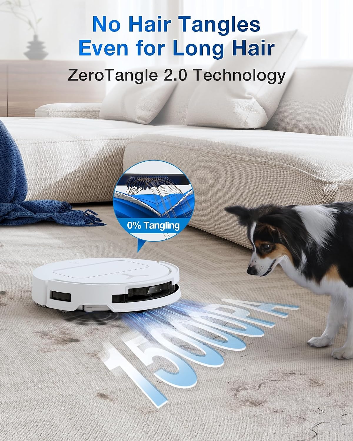 ECOVACS DEEBOT T50 OMNI Gen3-robotstofzuiger en -dweil, 25.000 Pa, ZeroTangle 2.0, AIVI 3D 2.0, alles-in-één OMNI-station, dweil voor 75°C-water, ultradun - 81 mm, Wit