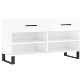vidaXL Schoenenbank 102x35x55 cm bewerkt hout hoogglans wit