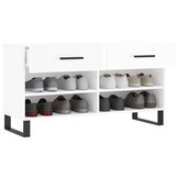 vidaXL Schoenenbank 102x35x55 cm bewerkt hout hoogglans wit