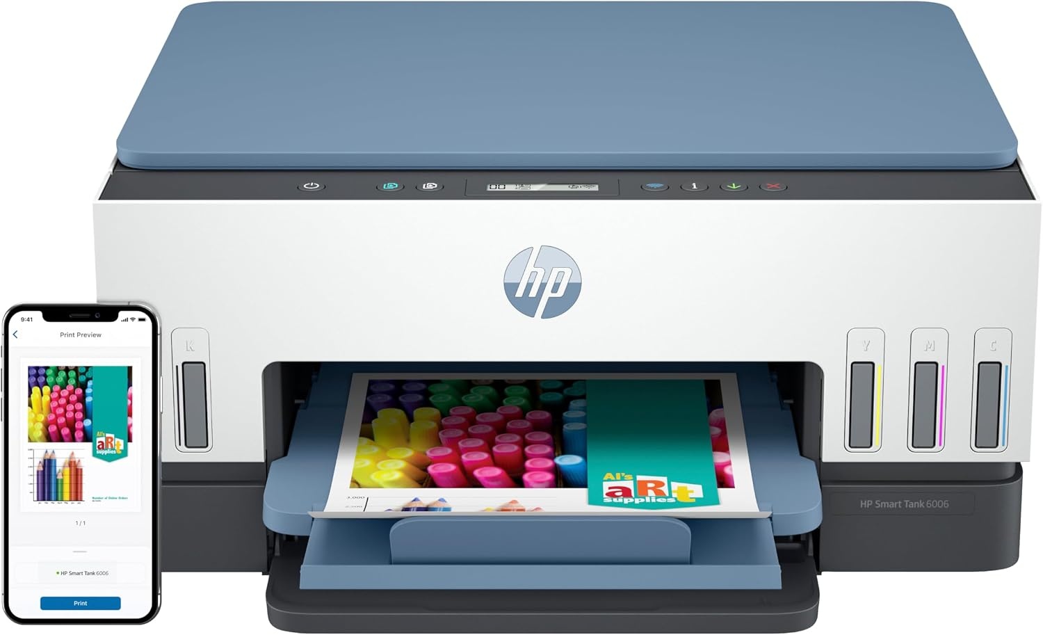 HP Smart Tank 670 Wireless All-in-One kleurenprinter, kopieerapparaat, scanner
