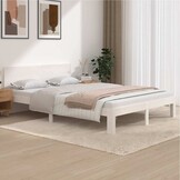 vidaXL Bedframe massief grenenhout wit 140x200 cm