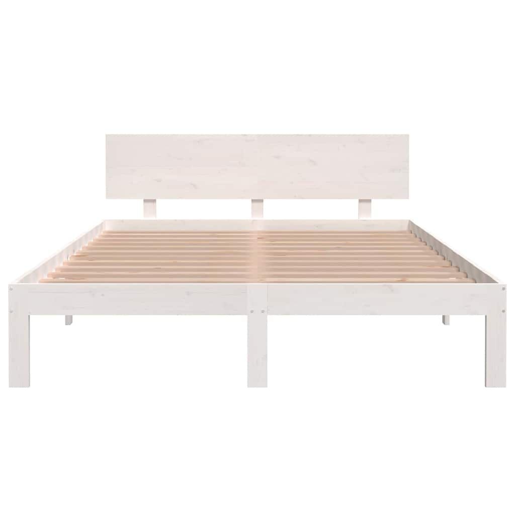 vidaXL Bedframe massief grenenhout wit 140x200 cm