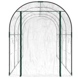 vidaXL Tuinkas 160x400x190 cm PVC en gepoedercoat staal transparant