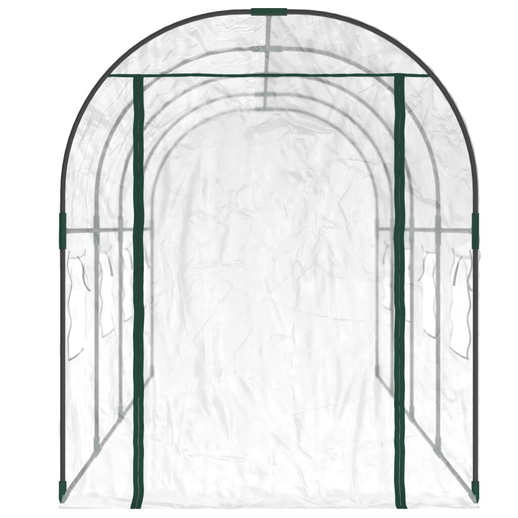 vidaXL Tuinkas 160x400x190 cm PVC en gepoedercoat staal transparant