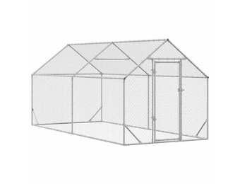 vidaXL Kippenhok Zilver 400 x 170 x 177 cm Gegalvaniseerd staal