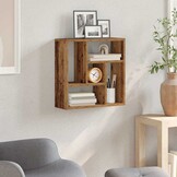 vidaXL Wandschap 45x16x45 cm bewerkt hout oud houtkleurig
