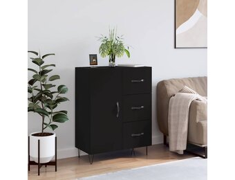 vidaXL Dressoir 69,5x34x90 cm bewerkt hout zwart
