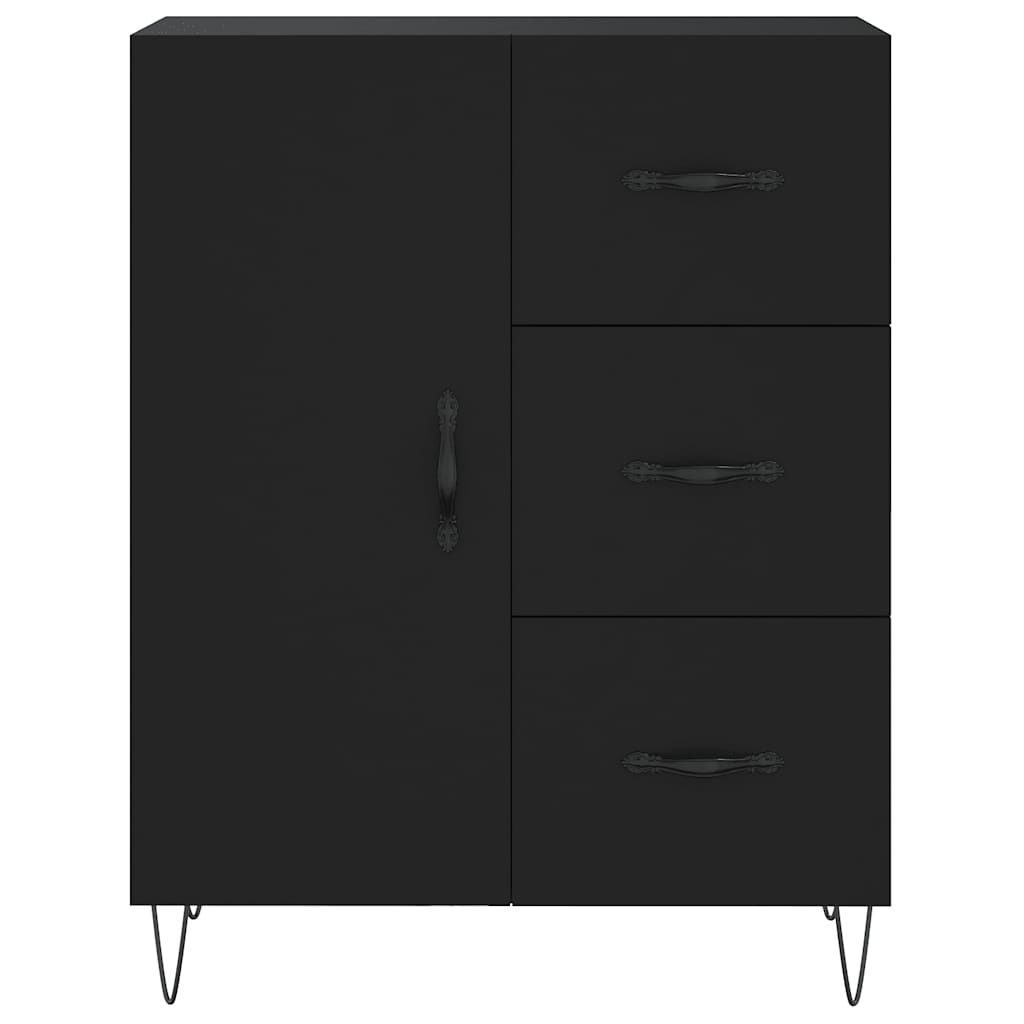 vidaXL Dressoir 69,5x34x90 cm bewerkt hout zwart
