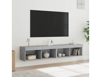 vidaXL Tv-meubels met LED-verlichting 2 st 80x30x30 cm betongrijs