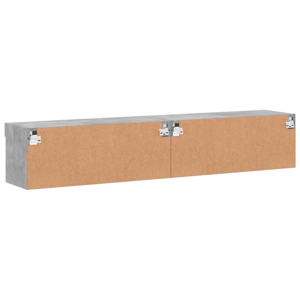vidaXL Tv-meubels met LED-verlichting 2 st 80x30x30 cm betongrijs