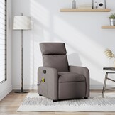vidaXL Massagestoel verstelbaar stof taupe