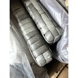 vidaXL Ligbed tweepersoons met dak en gordijn poly rattan grijs