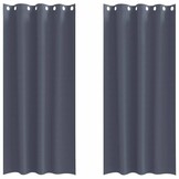 vidaXL Zwart-out Gordijnen met Ringen 2 st Antraciet 260 x 140 cm