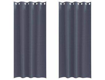 vidaXL Zwart-out Gordijnen met Ringen 2 st Antraciet 260 x 140 cm