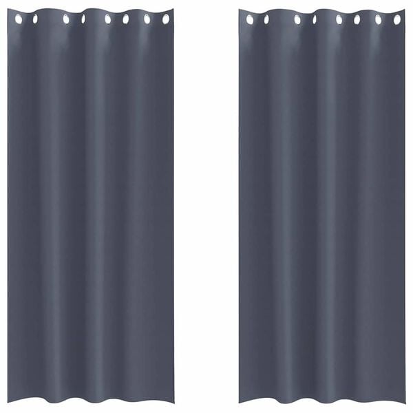 vidaXL Zwart-out Gordijnen met Ringen 2 st Antraciet 260 x 140 cm