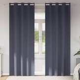 vidaXL Zwart-out Gordijnen met Ringen 2 st Antraciet 260 x 140 cm