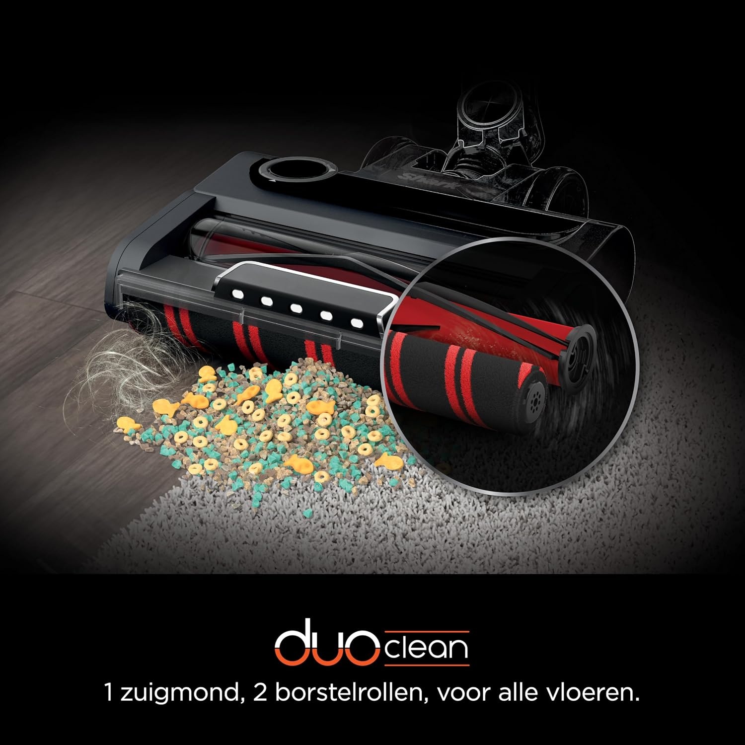Shark Stratos Snoerloze Steelstofzuiger, PowerFins Plus, 60 Min. Gebruiksduur, Anti Hair Wrap & CleanSense IQ Stofzuiger met Auto-Set, Huisdier-, Spleet- en Multi-Oppervlakmondstuk, IZ400EUTBK