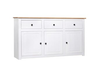 vidaXL Dressoir Panama Range 135x40x80 cm massief grenenhout wit