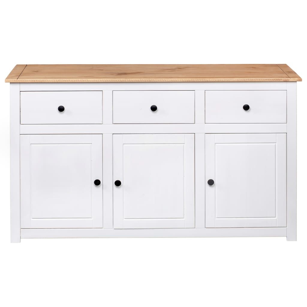 vidaXL Dressoir Panama Range 135x40x80 cm massief grenenhout wit