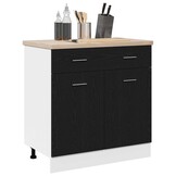 vidaXL Hangkast Zwart eiken 80 x 46 x 81,5 cm Bewerkt hout