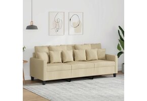 Crèmekleurige Stoffen Driezitsbank - 180 cm - 35% Korting