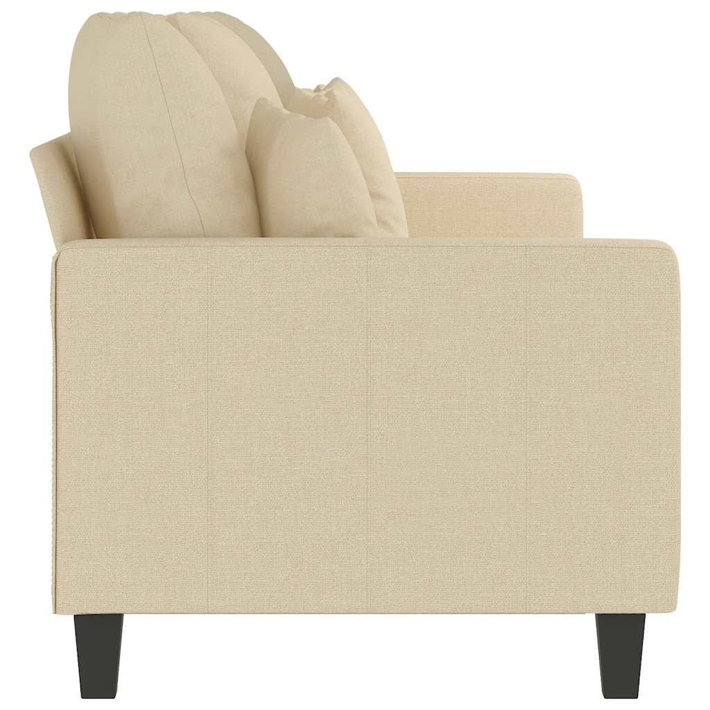 vidaXL Driezitsbank 180 cm stof crèmekleurig