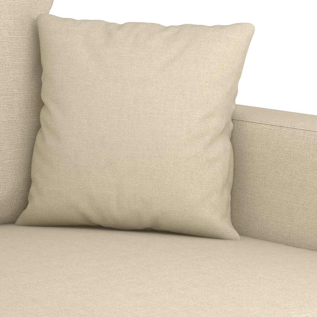 vidaXL Driezitsbank 180 cm stof crèmekleurig