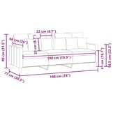 vidaXL Driezitsbank 180 cm stof crèmekleurig