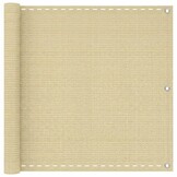 vidaXL Balkon Scherm Rechthoekig 90 x 1200 cm HDPE en Aluminium Beige