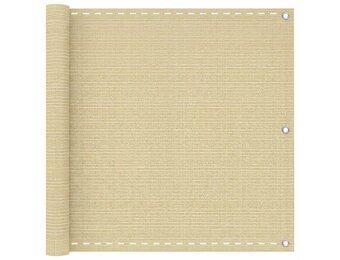 vidaXL Balkon Scherm Rechthoekig 90 x 1200 cm HDPE en Aluminium Beige