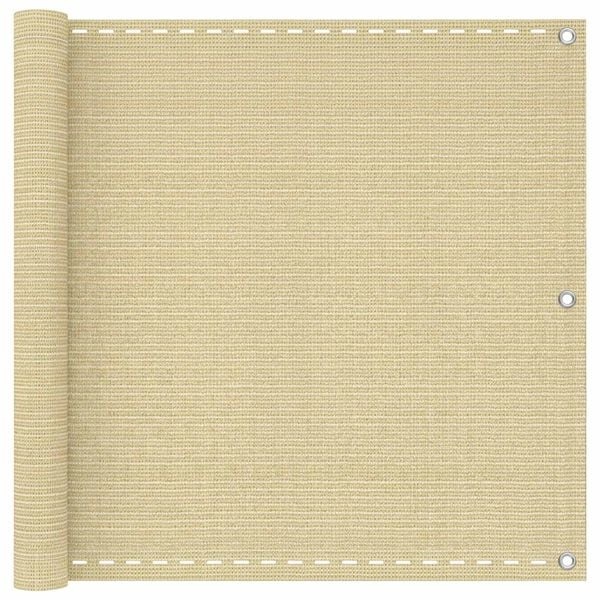 vidaXL Balkon Scherm Rechthoekig 90 x 1200 cm HDPE en Aluminium Beige