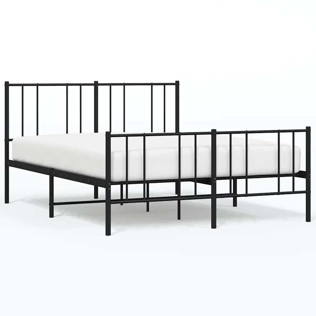 VidaXL Bedframe Metaal Zwart 140x190 cm met Korting