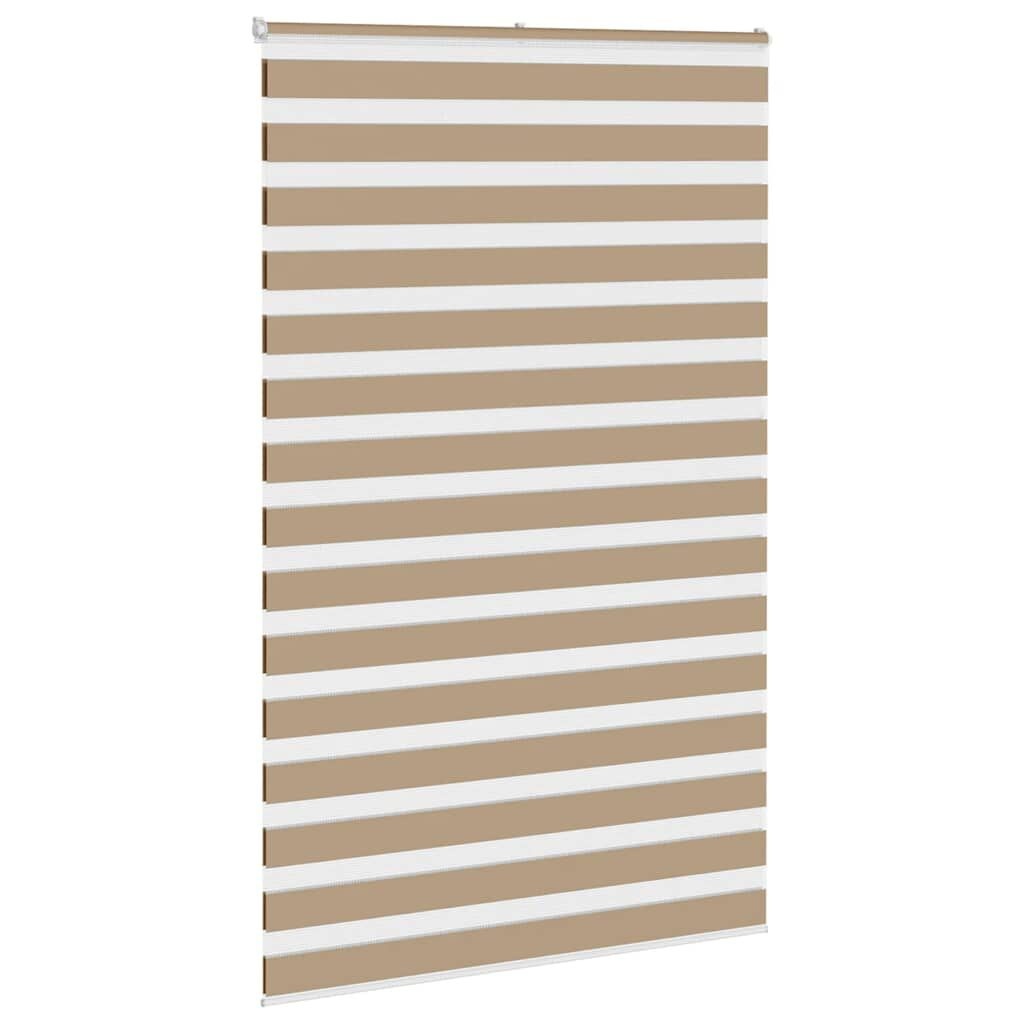 vidaXL Zebra Blind 150x200 cm stofbreedte 145,9 cm polyester zandbruin