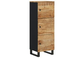 Hoge Kast met 3 Deuren - Massief Mangohout & IJzer - 54% Korting