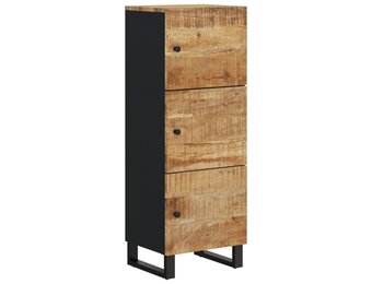 vidaXL Hoge kast met 3 deuren 40x33x110 cm massief mangohout en ijzer