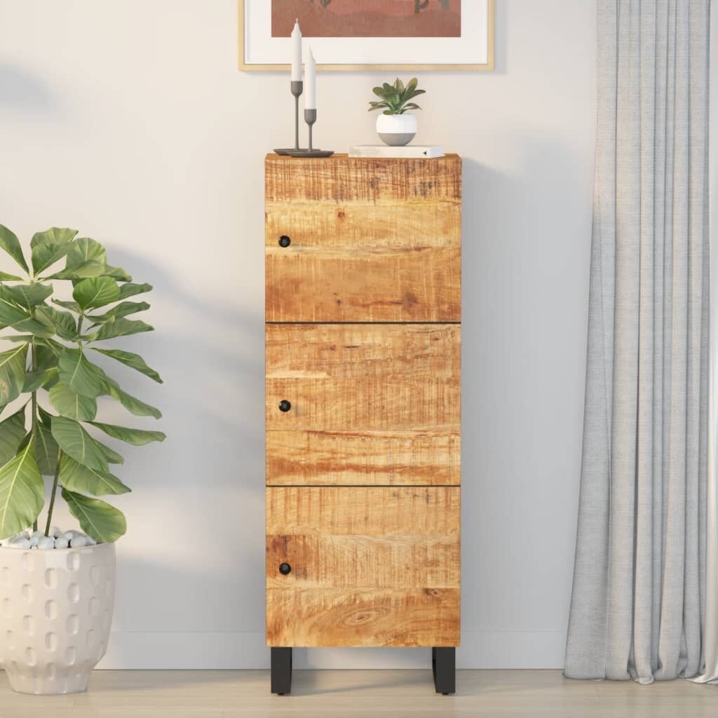 vidaXL Hoge kast met 3 deuren 40x33x110 cm massief mangohout en ijzer