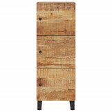vidaXL Hoge kast met 3 deuren 40x33x110 cm massief mangohout en ijzer