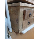 vidaXL Salontafel 70x70x40 cm ruw mangohout